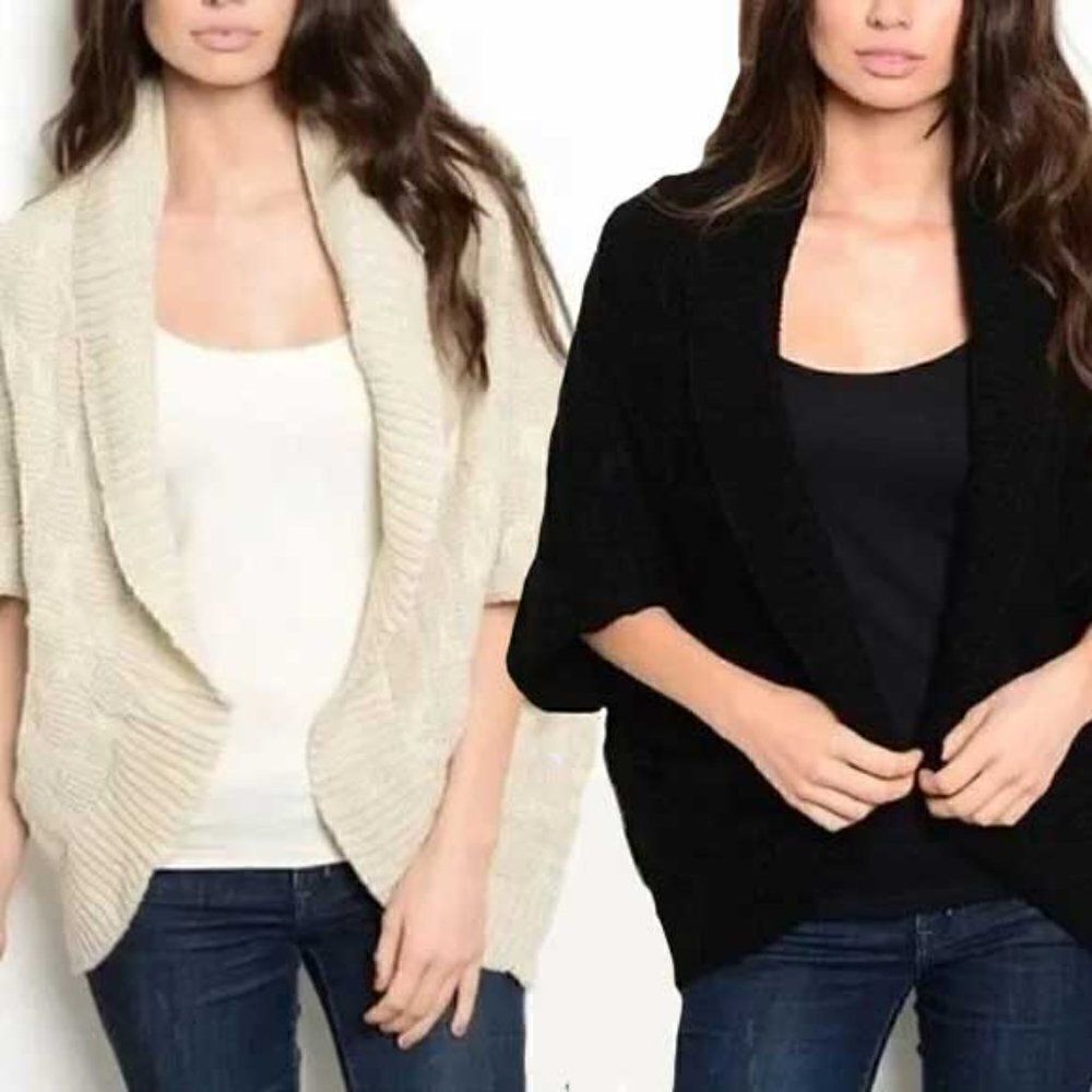 Black  or Greyish White Winter Poncho Shawl